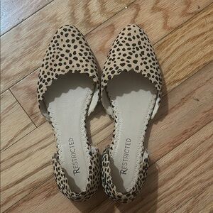 Restricted Women's Spotted Tan and Black Flats
